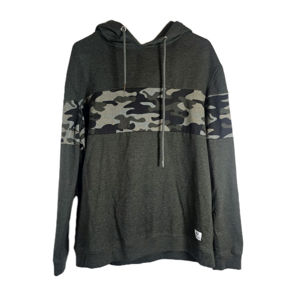 MBX Premium Goods Fleece Hoodie Camo Gray Green Black‎ Size Large EUC